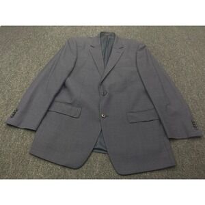 Unbranded Blazer Mens 42R Navy Blue Micro Check Two Button Notch Lapel Jacket